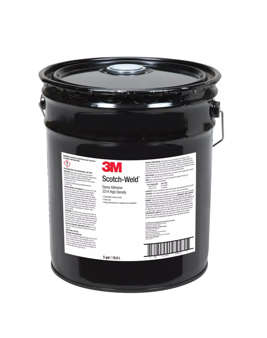 3M™ Scotch-Weld™ Epoxy Adhesive 2214 Hi-Density, Gray, 5 Gallon Drum
(Pail)
