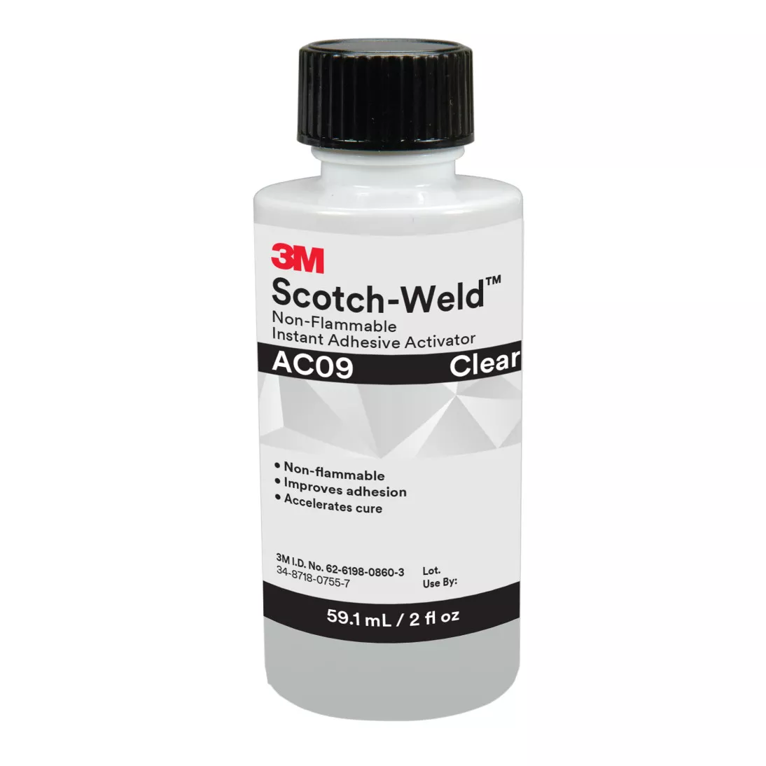3M™ Scotch-Weld™ Non-Flammable Instant Adhesive Activator AC09, Clear, 2
fl oz Bottle, 10/case