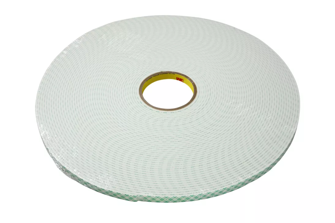 3M™ Double Coated Urethane Foam Tape 4004, Off White, 1/2 in x 18 yd,
250 mil, 18 rolls per case