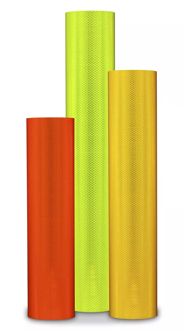 3M™ Diamond Grade™ DG³ Reflective Sheeting 4081, Fluorescent Yellow,
with Lead/Trailer, 6 in x 50 yd