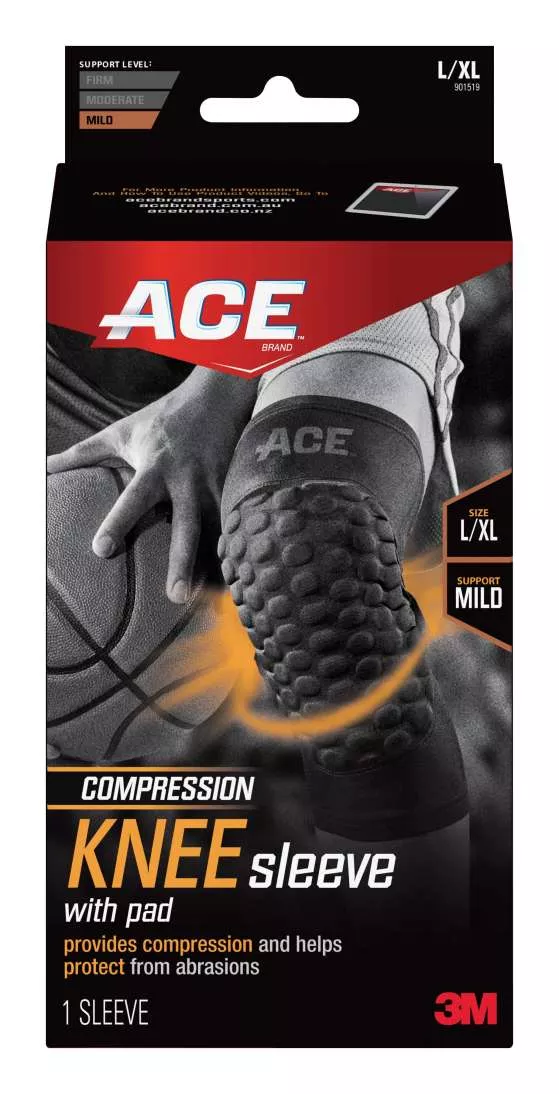 ACE™ Brand Compression Knee Sleeve w Pad 901519, Large / X Large