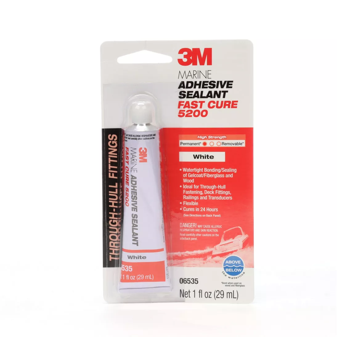 3M™ Marine Adhesive Sealant 5200FC Fast Cure, PN06535, White, 1 oz Tube,
12/Case
