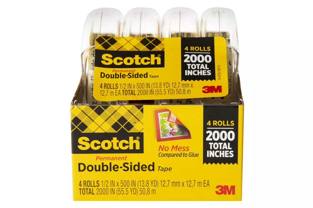 Scotch® Double Sided Tape, 4137, 1/2 in x 400 in
