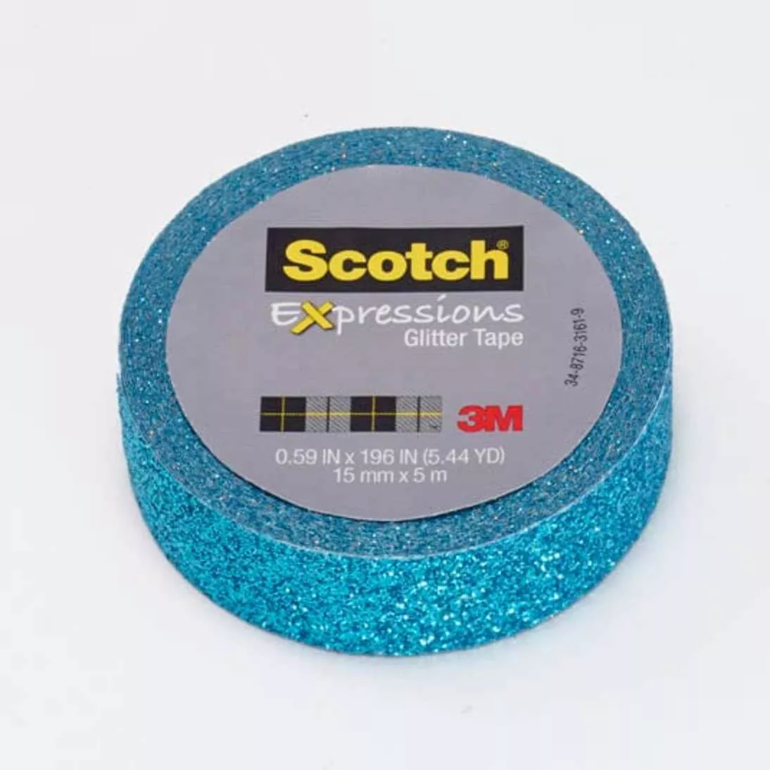 Scotch® Expressions Glitter Tape C514-BLU, .59 in x 196 in (15 mm x 5 m)
Teal Blue Glitter