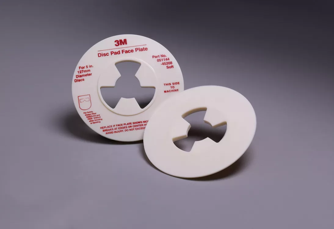 3M™ Disc Pad Face Plate 45208, 5 in Soft White, 10 ea/Case