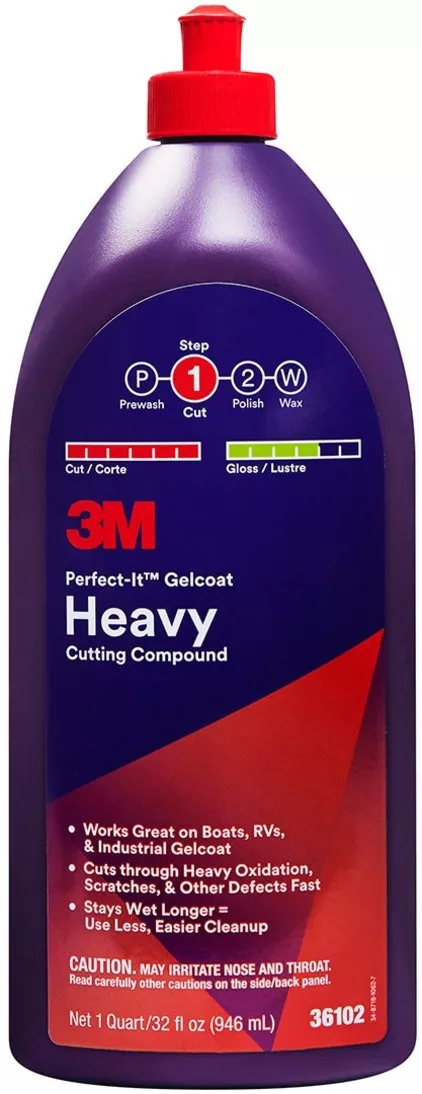 3M™ Perfect-It™ Gelcoat Heavy Cutting Compound, 36102, 1 quart (946 mL),
6 per case