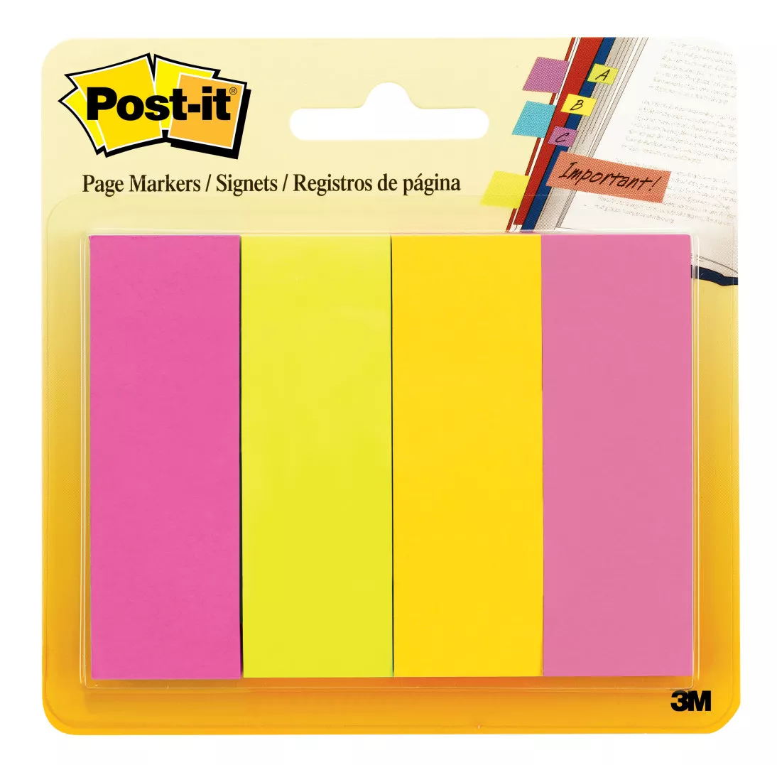 Post-it® Page Marker 671-4AU, 7/8 in x 2 7/8 in x (22,2 mm x 73 mm)
Assorted Colors