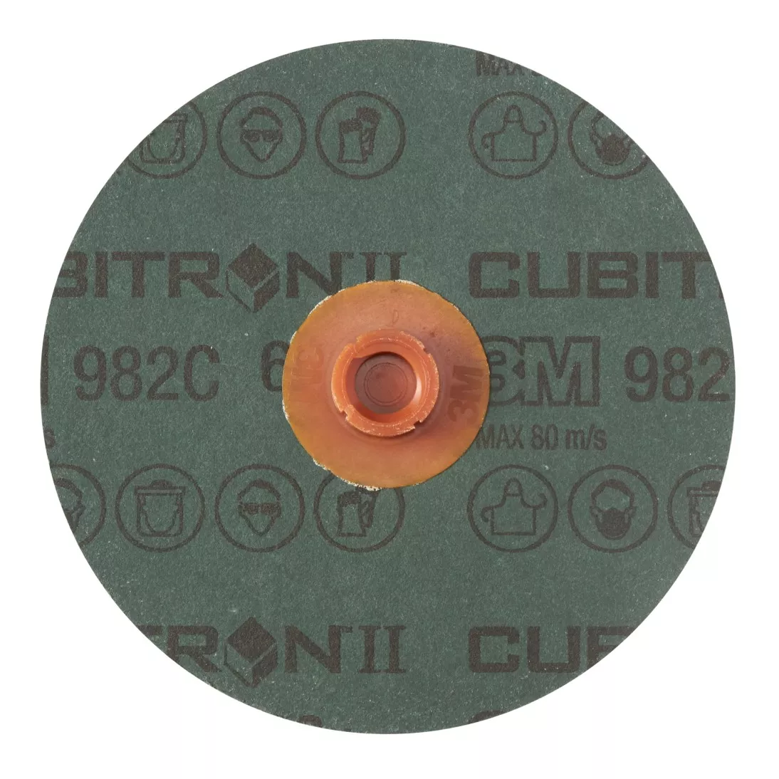 3M™ Cubitron™ II Roloc™ Fibre Disc 982C, 60+, TS, Red, 4 in, Die RS400BB, 25 per inner, 100 per case
