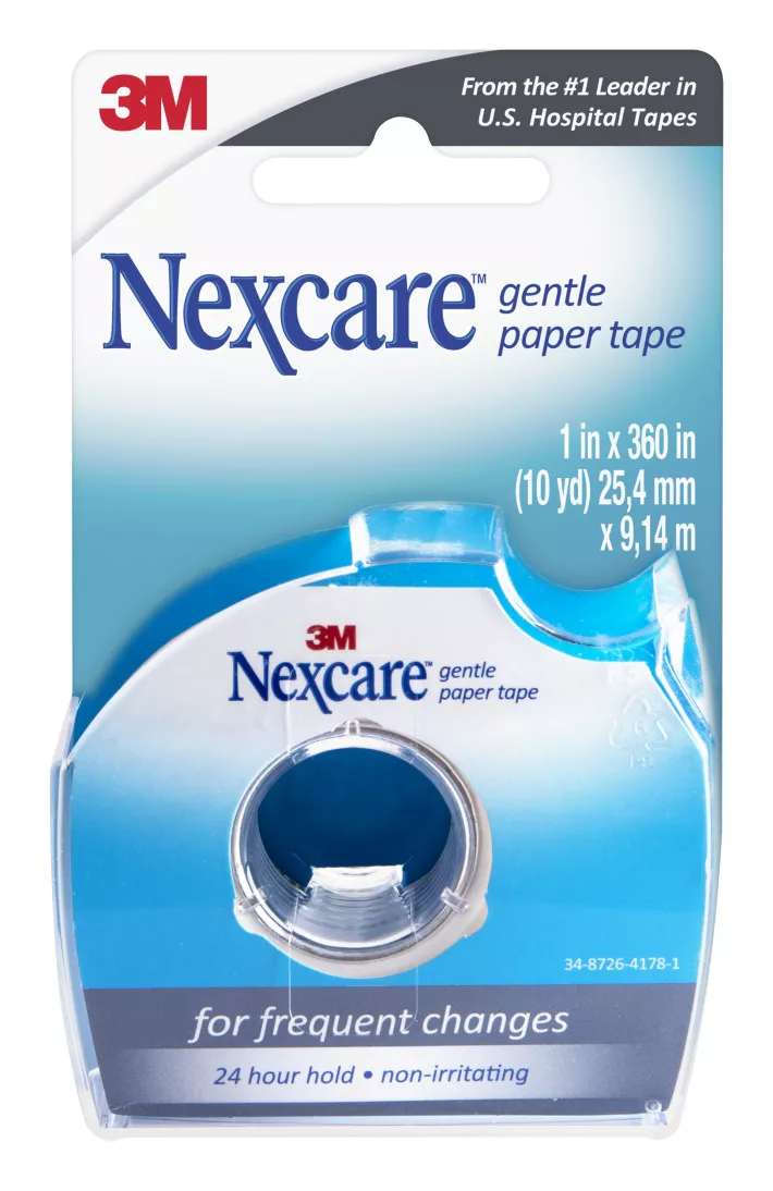 Nexcare™ Gentle Paper Tape Dispenser 788, 1 in x 10 yd (25.4 mm x 9.144 m)
