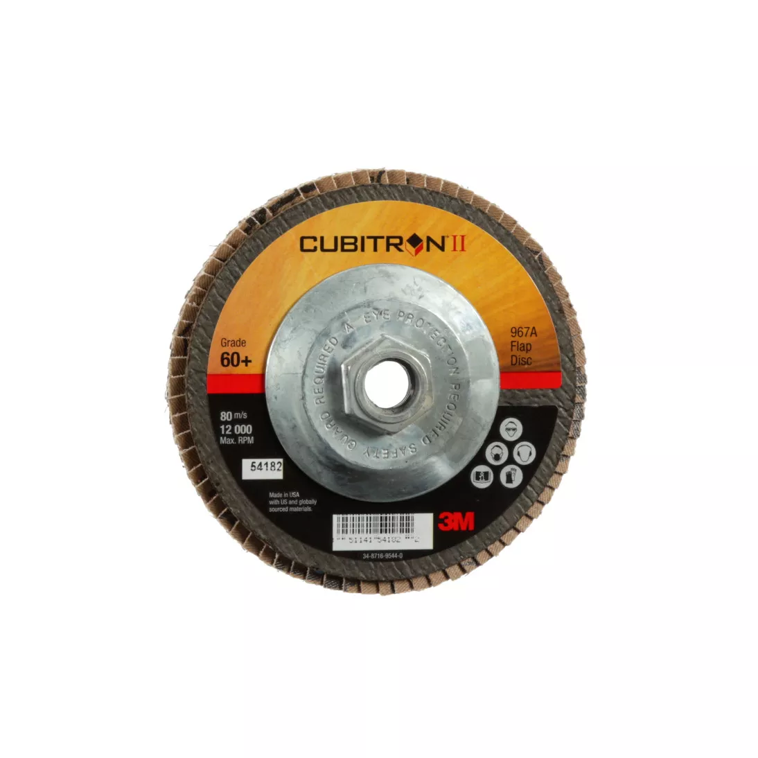 3M™ Cubitron™ II Flap Disc 967A, 60+, T27, 5 in x 5/8