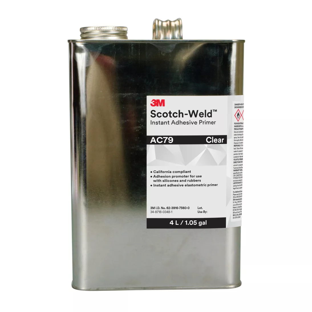 3M™ Scotch-Weld™ Instant Adhesive Primer AC79, Clear, 4 L Can, 1/case