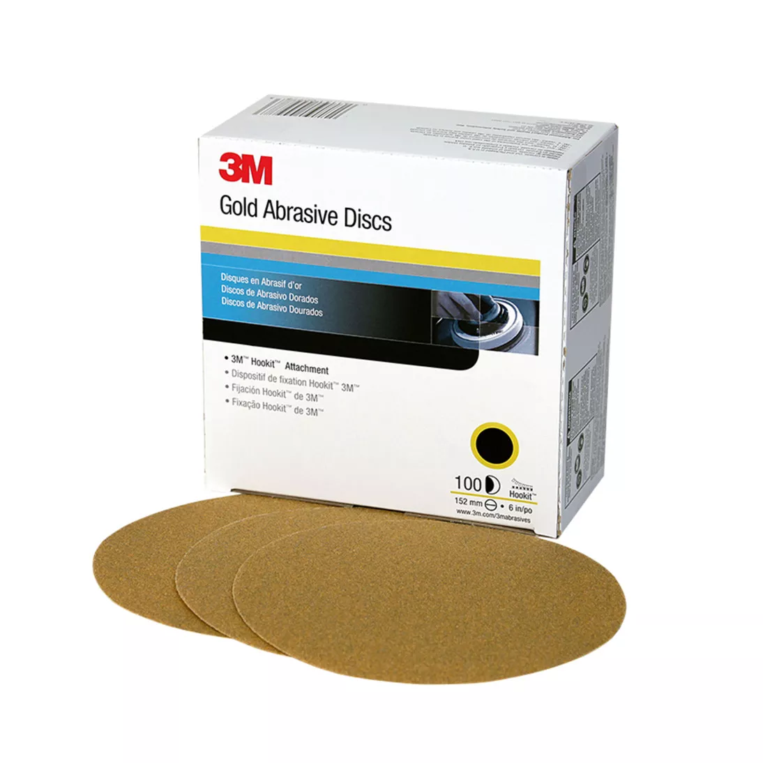 3M™ Hookit™ Gold Disc 236U, 00979, 6 in, P180, 100 discs per carton, 4
cartons per case