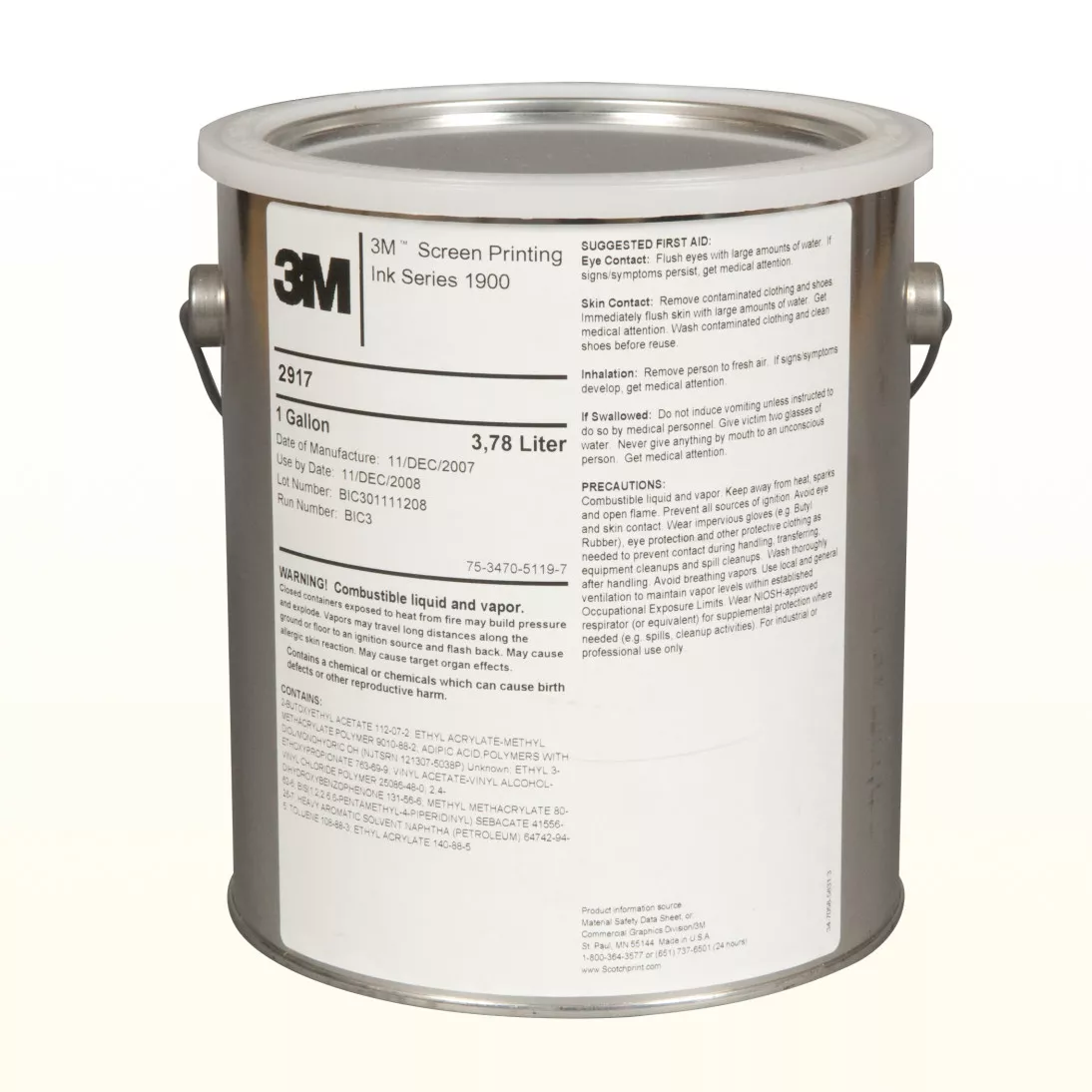 3M™ Scotchlite™ Transparent Screen Printing Ink 2917, Brown, 1 Gallon
Container