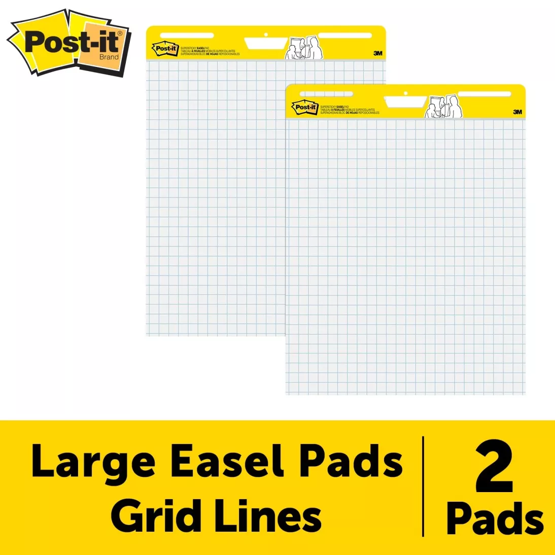 Post-it® Super Sticky Easel Pad 560, 25 in x 30 in sheets, White with
Grid, 30 Sheets/Pad, 2 Pads/Pack
