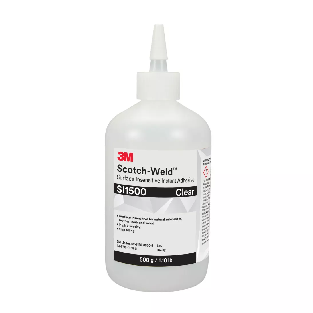 3M™ Scotch-Weld™ Surface Insensitive Instant Adhesive SI1500, Clear, 500
Gram Bottle, 1/case