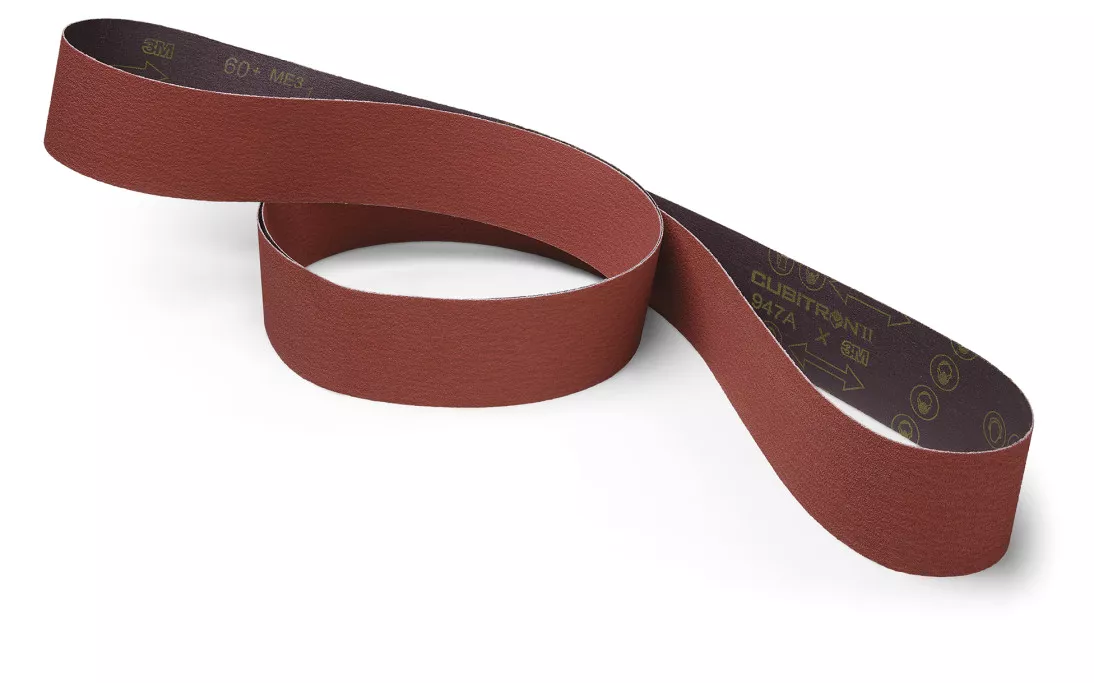 3M™ Cubitron™ ll Cloth Belt 947A, 80+ X-weight, 6 in x 48 in, Film-lok,
Single-flex, 20 ea/Case