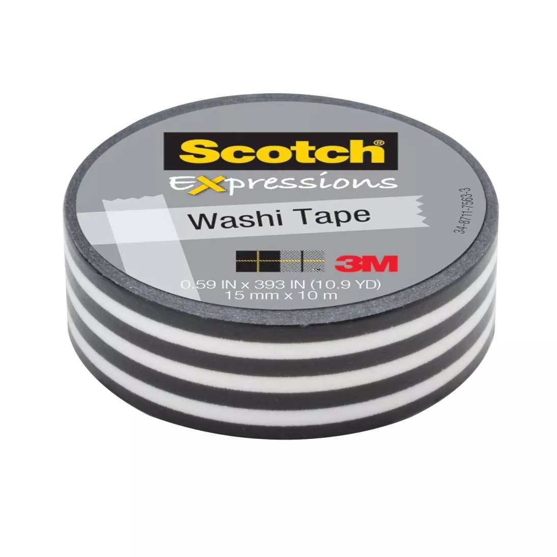 Scotch® Expressions Washi Tape C314-P43, .59 in x 393 in (15 mm x 10 m)
Black Stripe