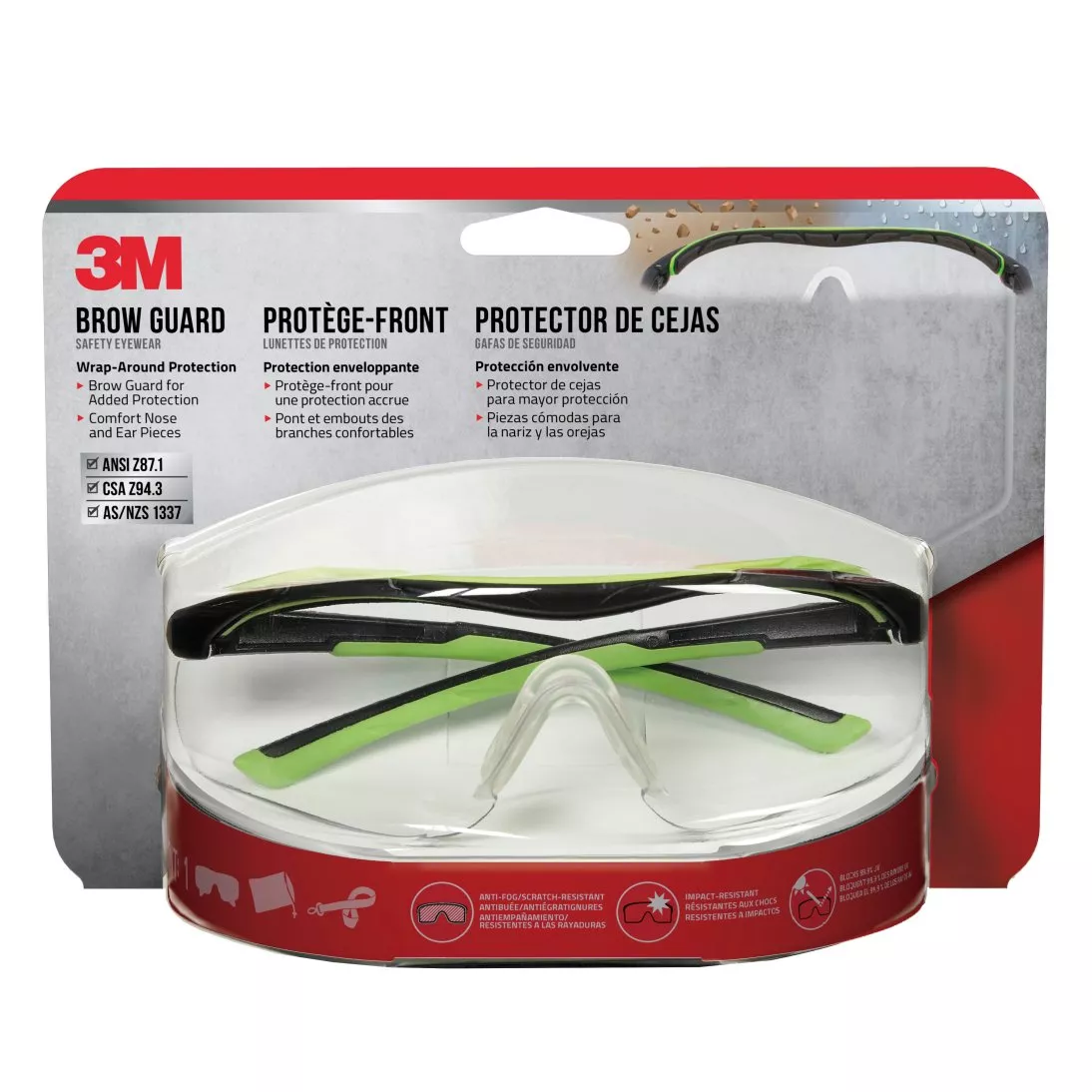 3M™ Performance Safety Eyewear Sports Inspired Design 47100-WZ4 , Clear, Anti-Fog
