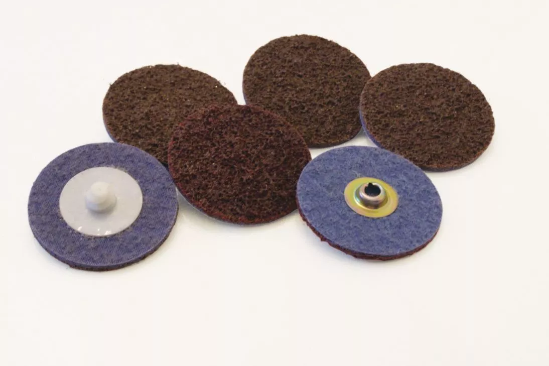 Standard Abrasives™ Quick Change Surface Conditioning XD Disc, 879902,
A/O Medium, TSM, Maroon, 4 in, QS400BBM, 25/inner, 100/case