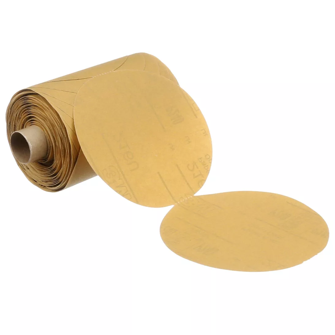 3M™ Stikit™ Gold Paper Disc Roll 216U, P280 A-weight, 5 in x NH, Die
500X, 175 Discs/Roll, 6 Rolls/Case