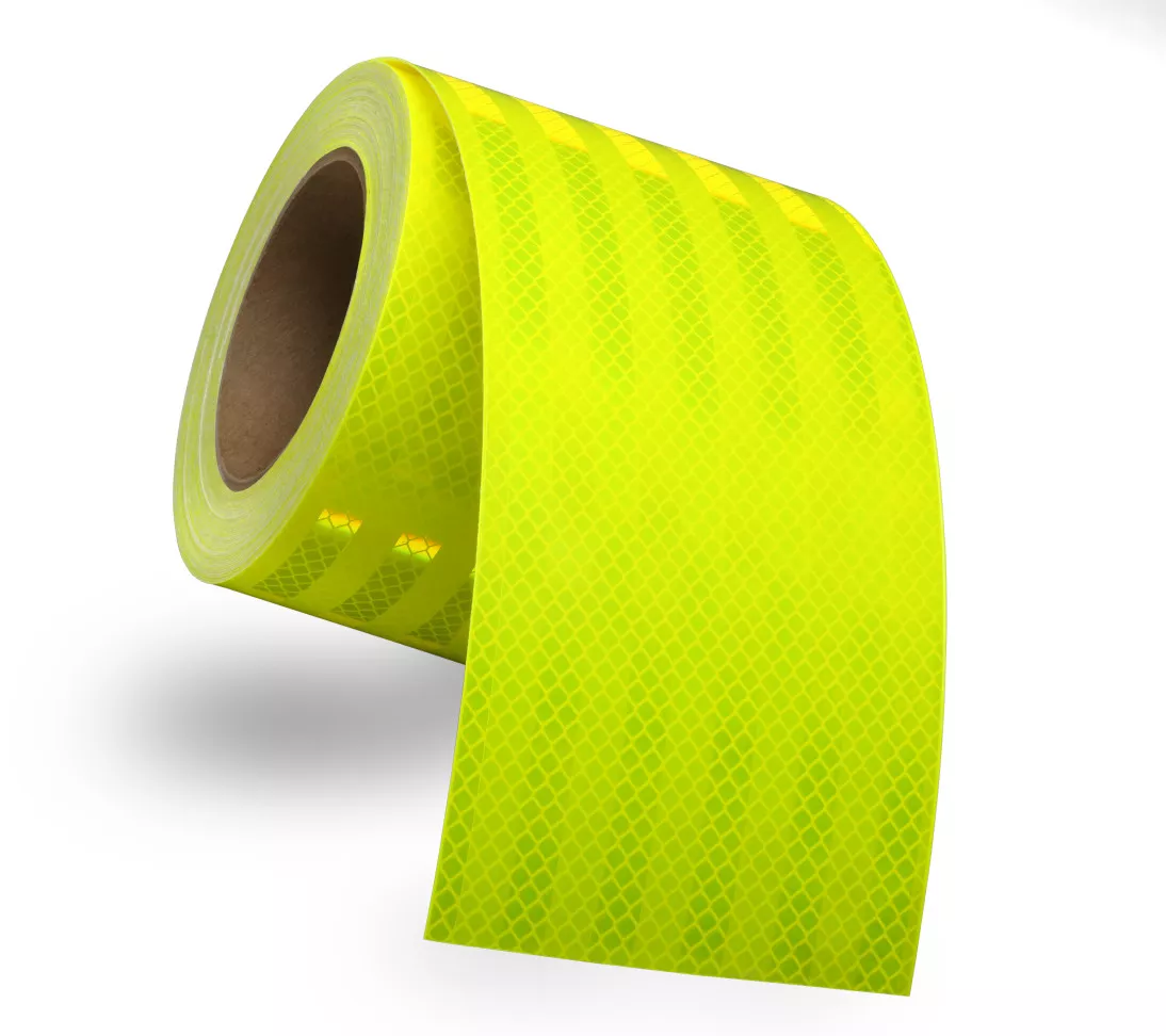 3M™ Diamond Grade™ Conspicuity Markings 983-23 Fluorescent Yellow/Green,
with TPM 5 Premask, 6 in x 50 yd