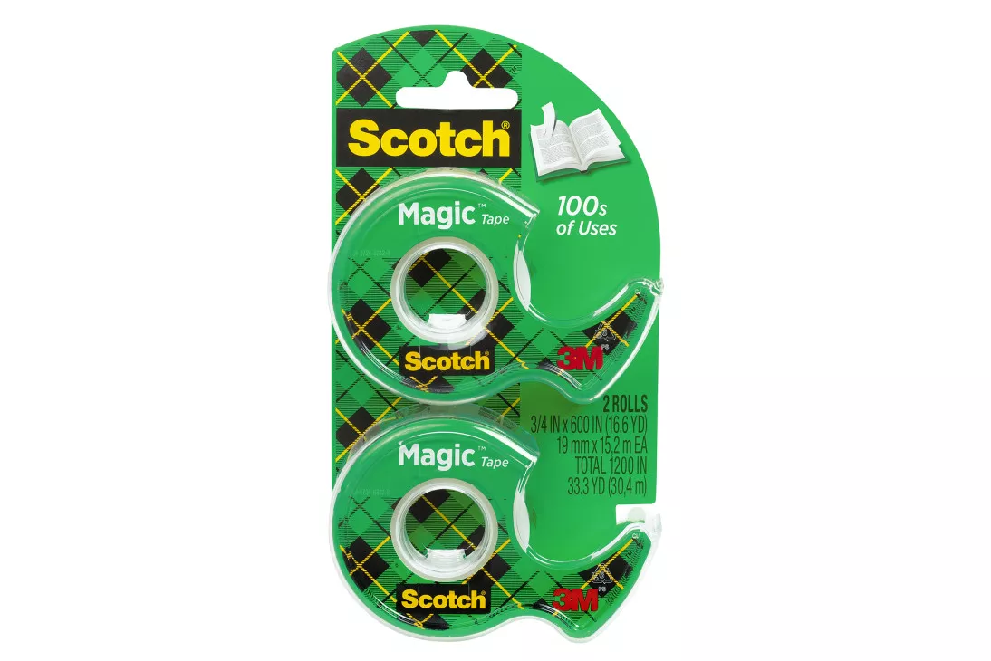 Scotch® Magic™ Tape 122DM-2, 3/4 in x 600 in 2 Pack