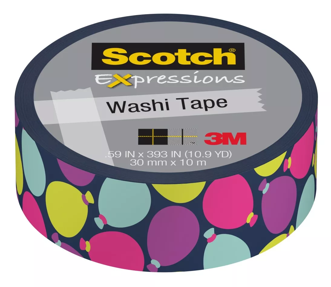 Scotch® Expressions Washi Tape C314-P86, .59 in x 393 in (15 mm x 10 m),
Birthday Balloons