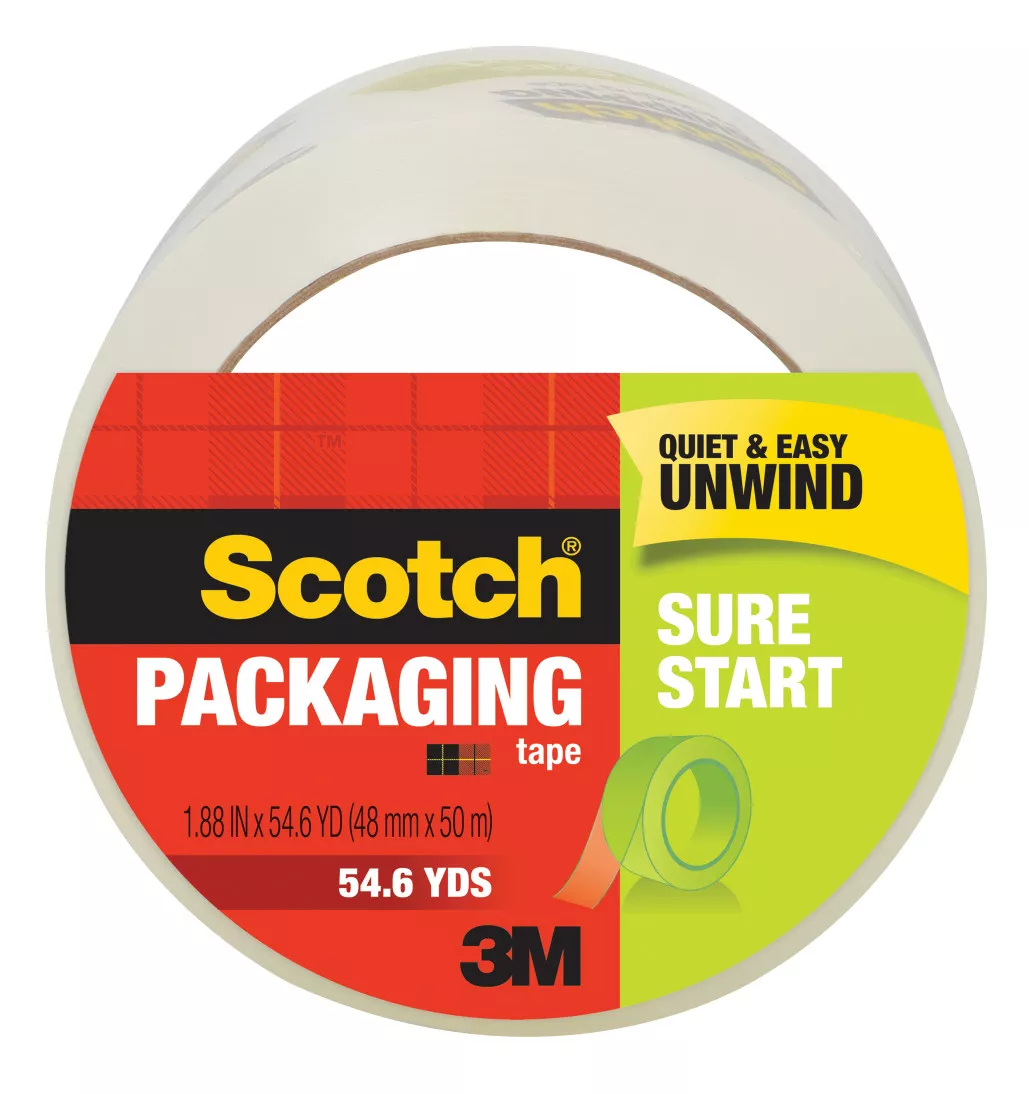 Scotch® Sure Start Shipping Packaging Tape 3450, 1.88 in x 54.6 yd (48
mm x 50 m)