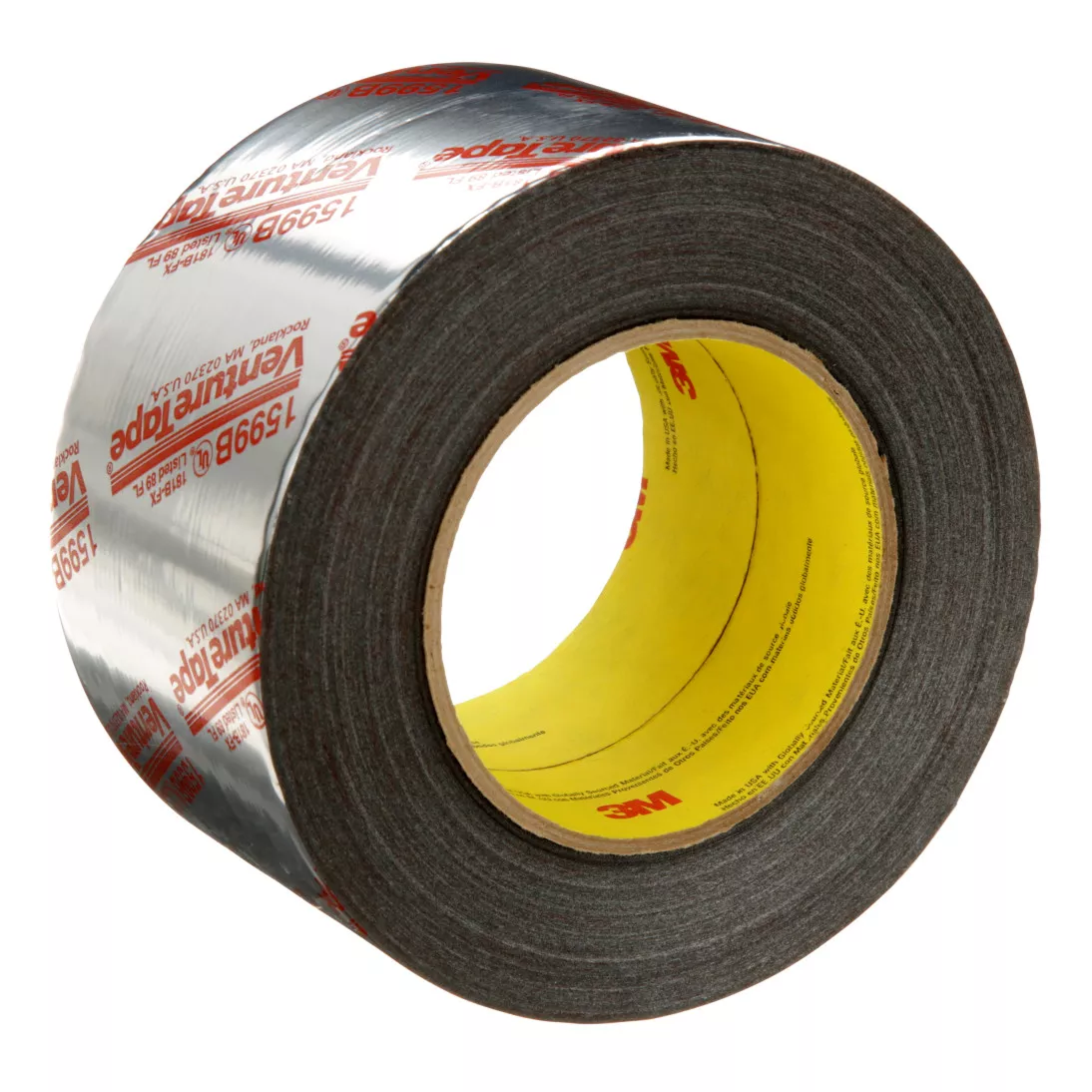 3M™ Venture Tape™ UL181B-FX Polypropylene Duct Tape 1599B, Silver, 72 mm
x 109.7 m, 3 mil, 16 rolls per case