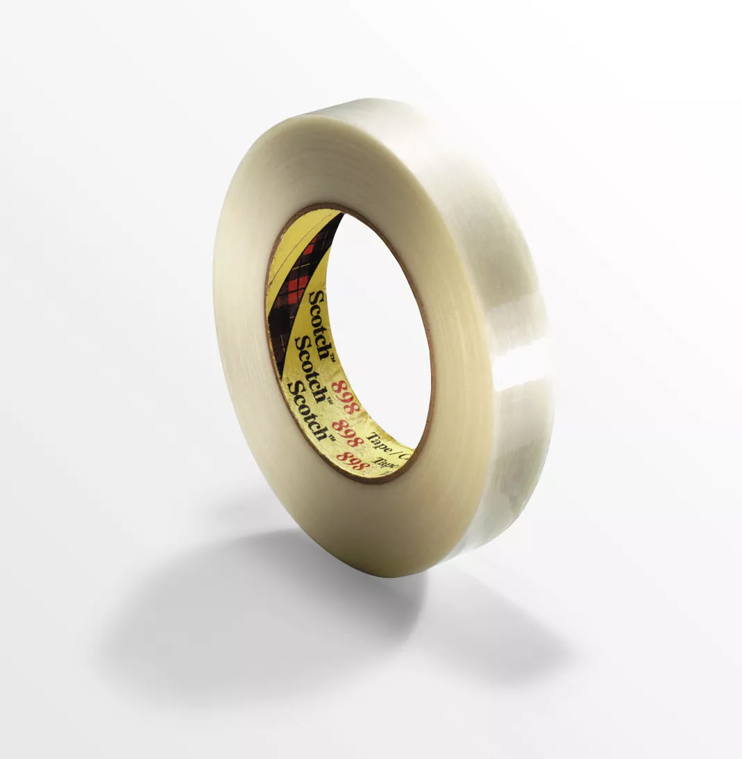 Scotch® Filament Tape 898, Clear, 36 mm x 55 m, 6.6 mil, 24 Rolls/Case