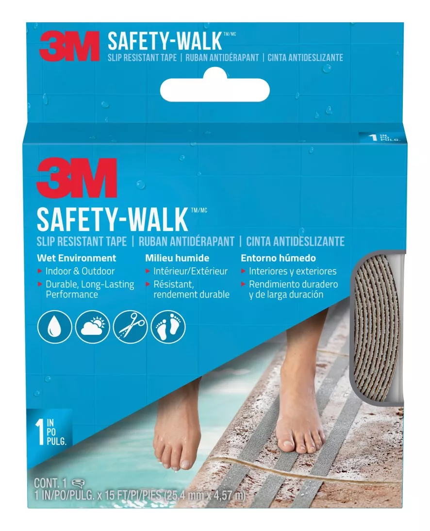 3M™ Safety-Walk™ Slip Resistant Tape, 370G-R1X180, 1 in X 15 ft, Grey