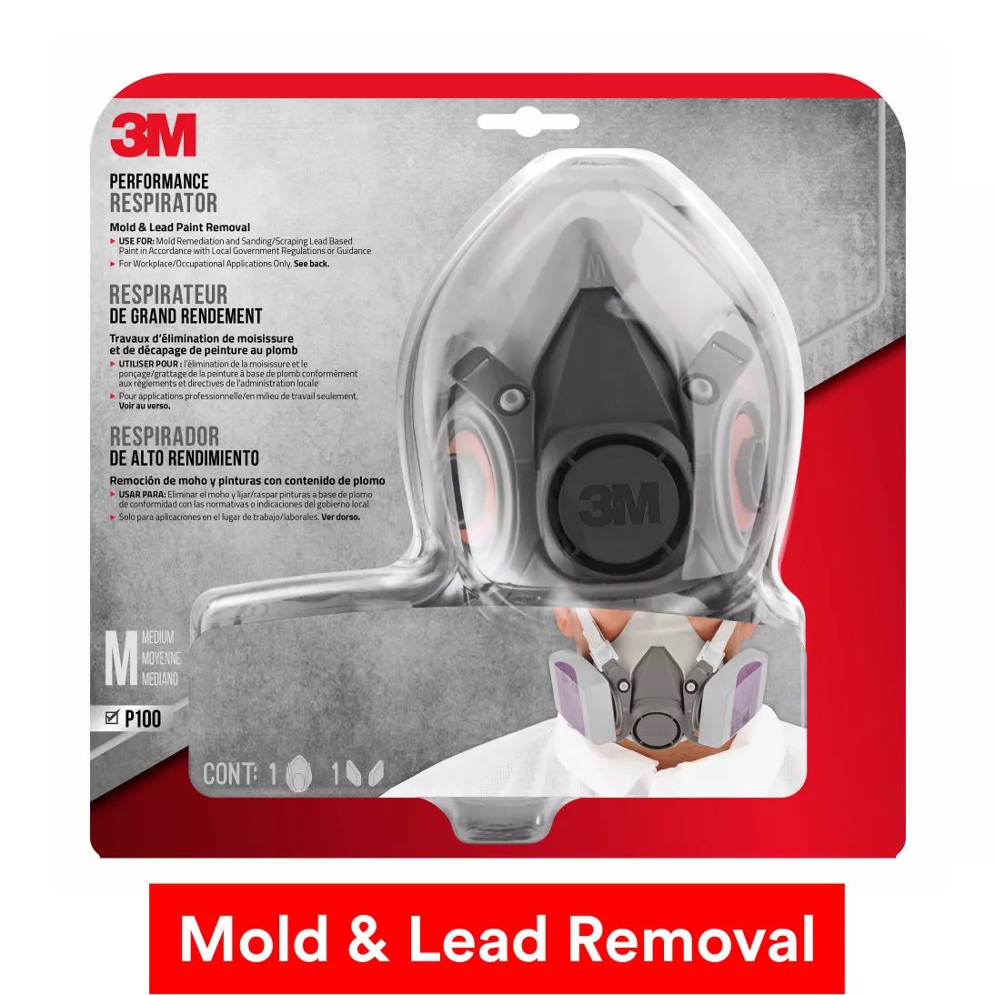 3M™ Lead Paint Removal Respirator, 62093H1-DC, 1 each/pack, 4 packs/case