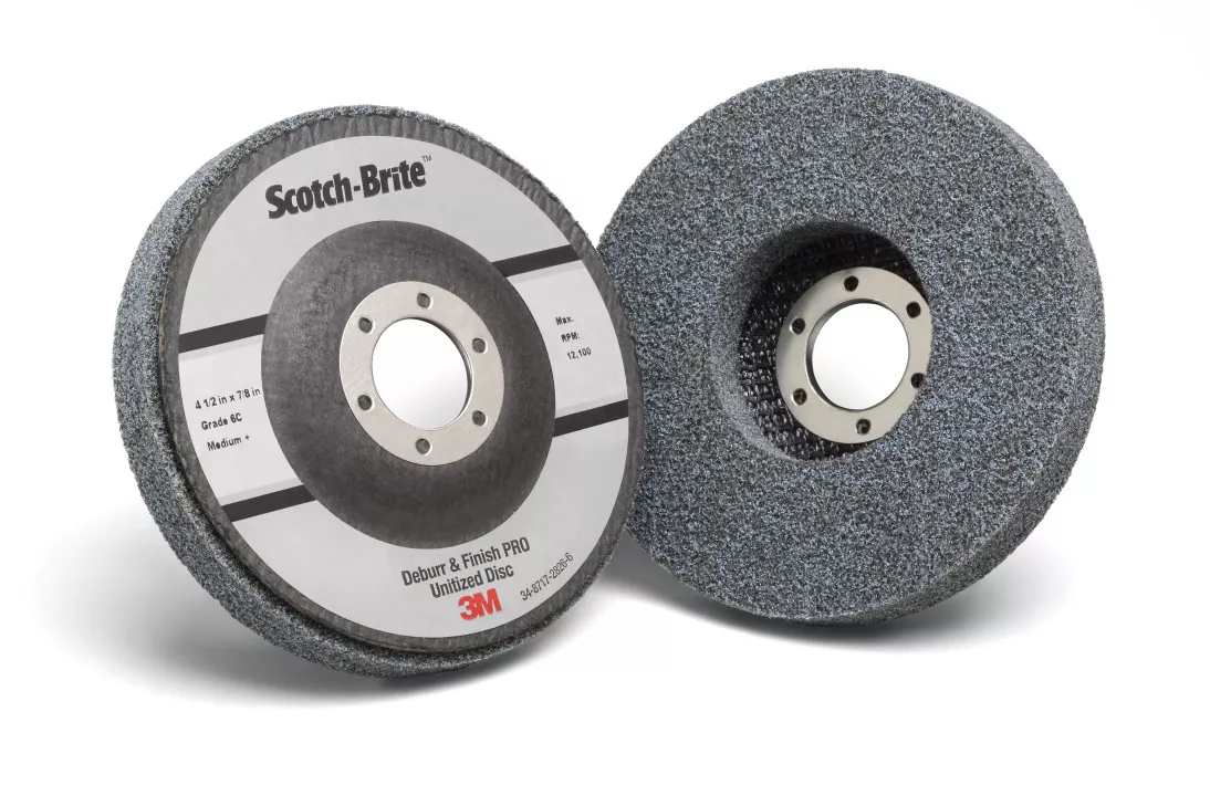 Scotch-Brite™ Deburr and Finish Pro Unitized Disc, DP-UD, 2S Fine, T27,
4-1/2 in x 7/8 in, 5 ea/Case