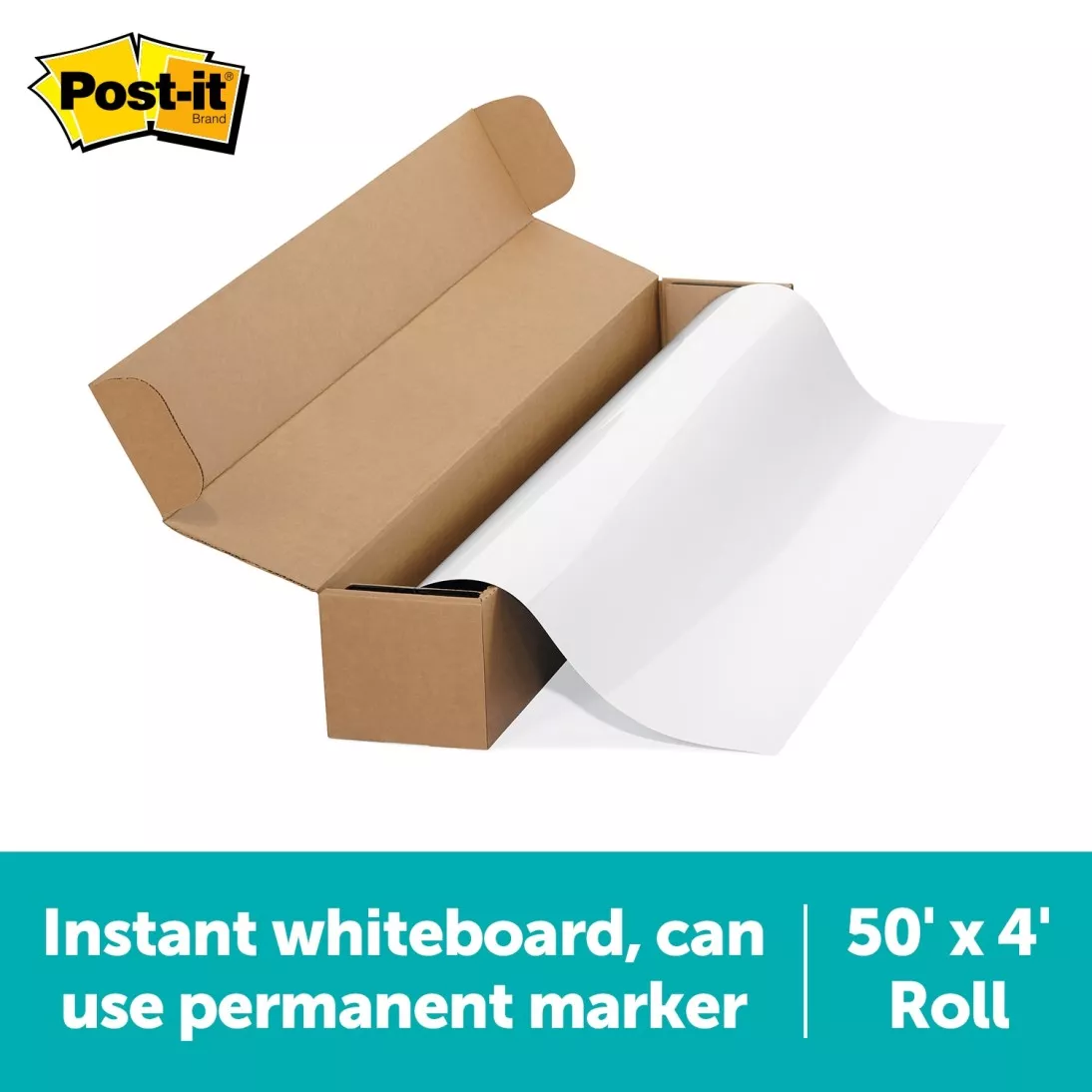 Post-it® Flex Write Surface, The Permanent Marker Whiteboard Surface
FWS50x4, 50 ft x 4 ft
