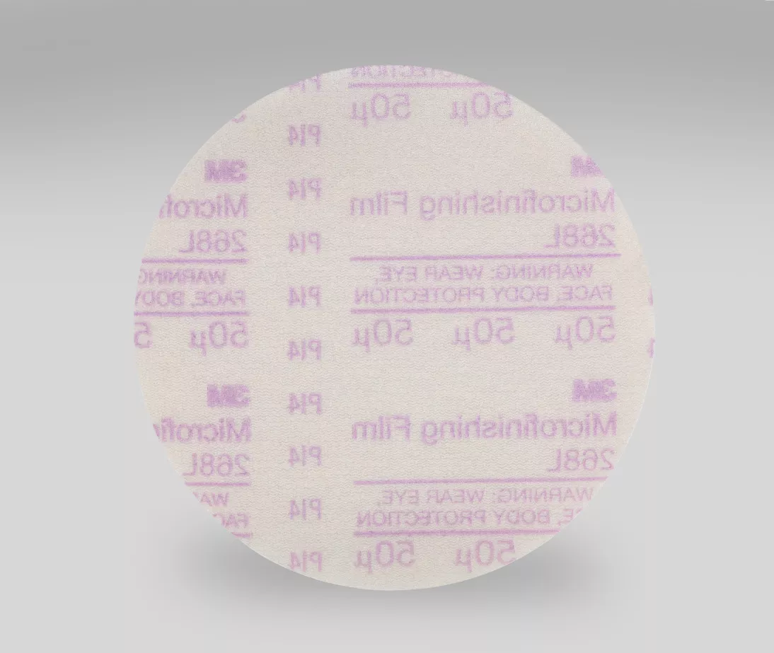3M™ Microfinishing Film Disc 268L, 8 in x NH, 50 Micron, Unbacksized,
Die 800L, 50 per inner 200 per case