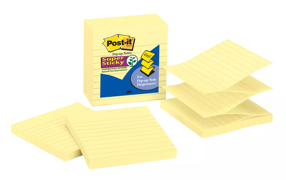 Post-it® Super Sticky Pop-up Notes, R440-YWSS, 4 in x 4 in (101 mm x 101
mm), Canary Yellow