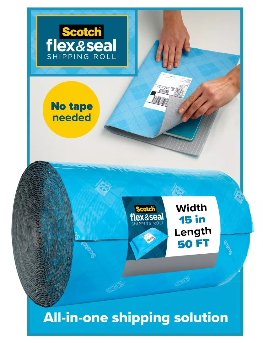 Scotch™ Flex & Seal Shipping Roll FS-1550, 15 in x 50 ft (381 mm x 15.2 m)
