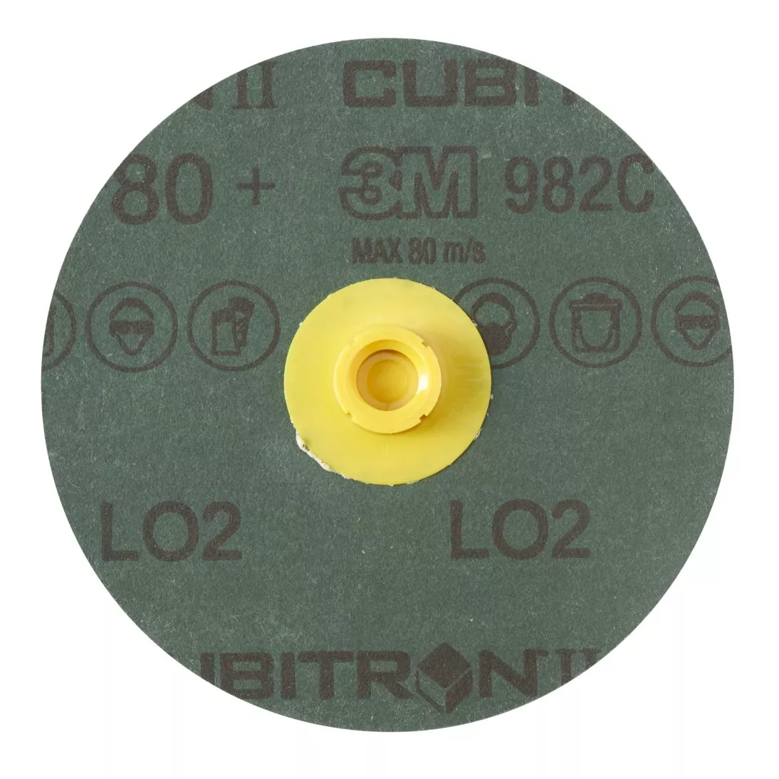 3M™ Cubitron™ II Roloc™ Fibre Disc 982C, 80+, TS, Red, 4 in, Die RS400BB, 25 per inner, 100 per case