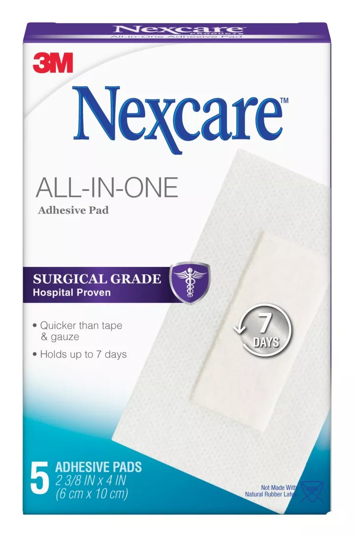 Nexcare™ All-in-One Adhesive Pad H3564, 2 3/8 in x 4 in (6 cm x 10 cm)