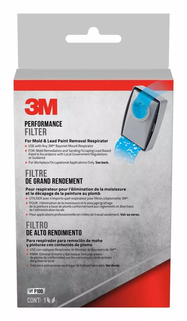 3M™ Replacement Filters for Lead Paint Removal Respirator, 7093H1-DC, 1
pair/pack, 5 packs/case