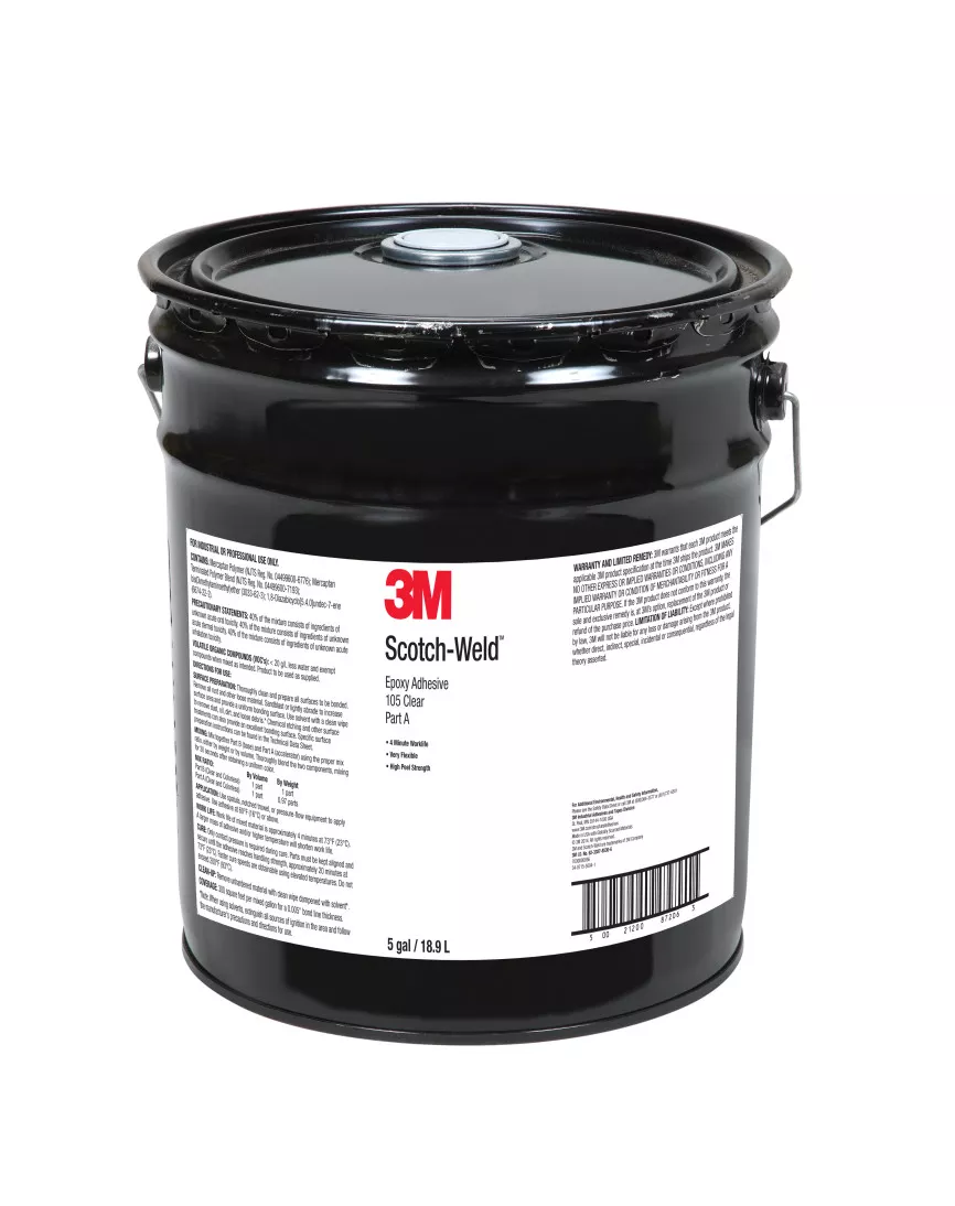 3M™ Scotch-Weld™ Epoxy Adhesive 105, Clear, Part A, 5 Gallon Drum (Pail)