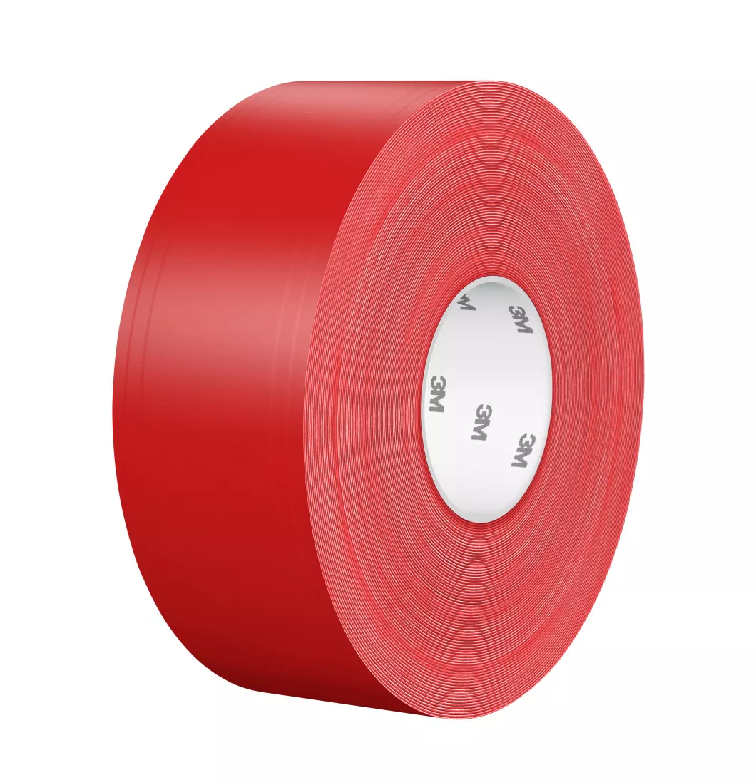 3M™ Durable Floor Marking Tape 971, Red, 3 in x 36 yd, 17 mil, 4 Rolls/Case, Individually Wrapped Conveniently Packaged