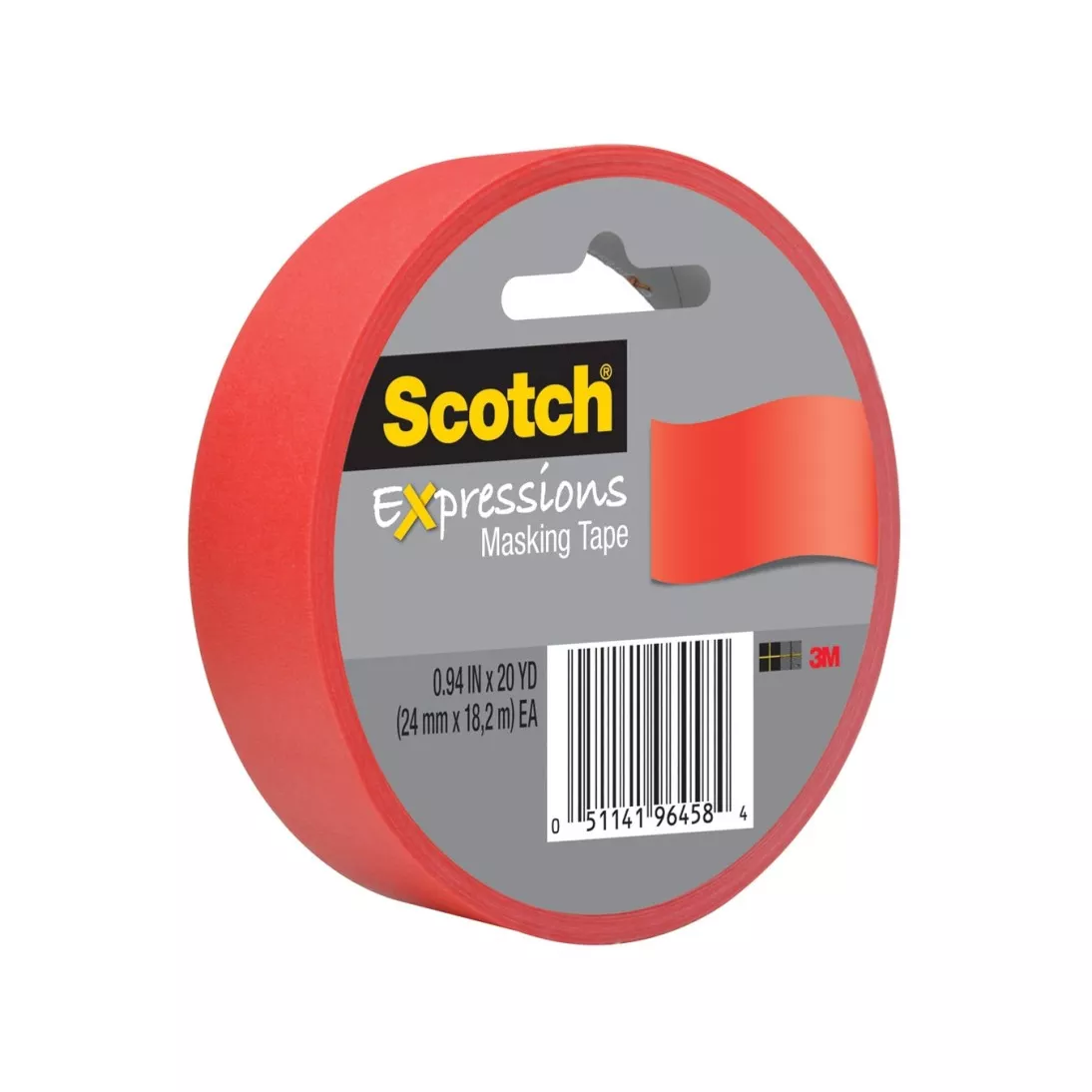 Scotch® Expressions Masking Tape, 3437-PRD-ESF, Primary Red