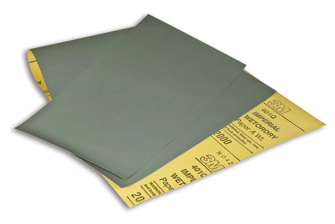 3M™ Hookit™ Wetordry™ Paper Sheet 401Q, 2000 A-weight, 4-1/2 in x 5-1/2
in