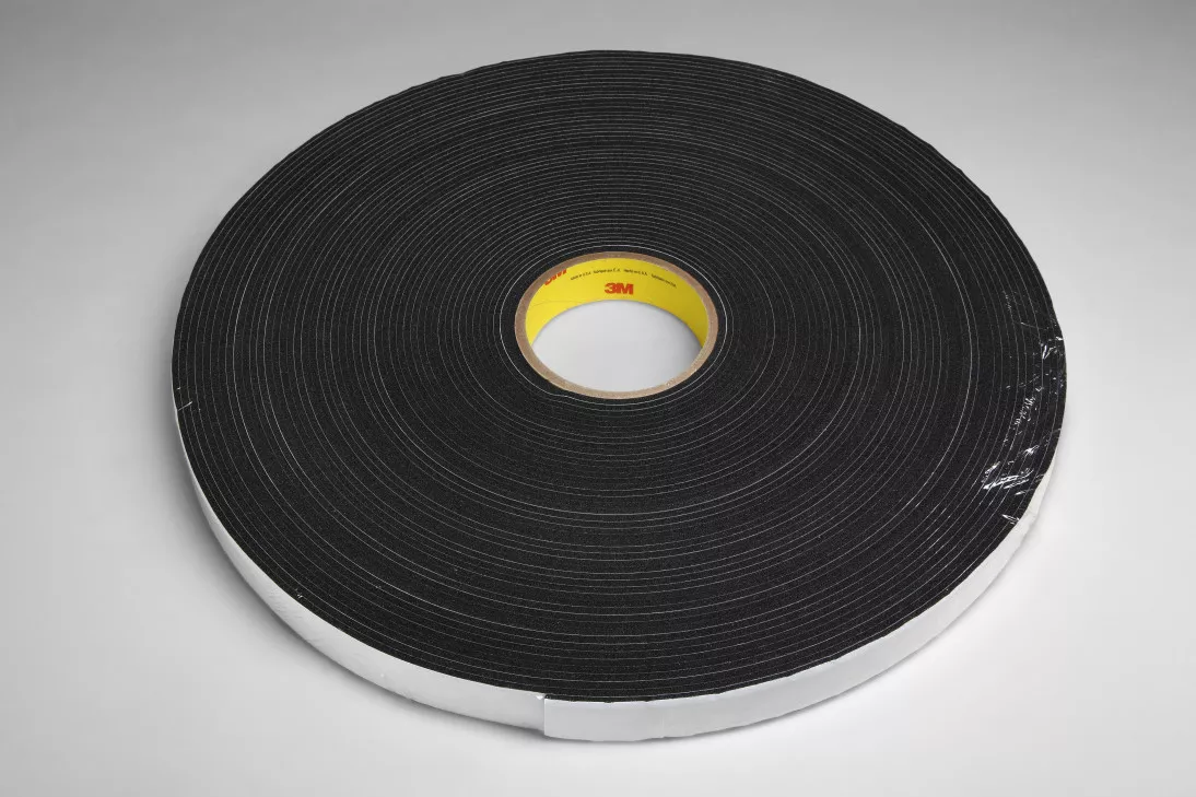 3M™ Vinyl Foam Tape 4718, Black, 2 in x 36 yd, 125 mil, 6 rolls per case