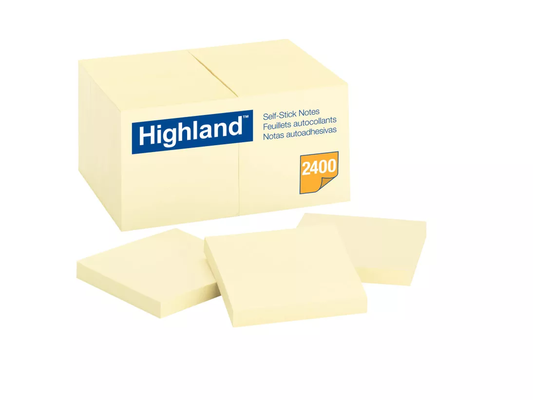 Highland™ Notes 6549-24PK, 3 in x 3 in (76 mm x 76 mm)