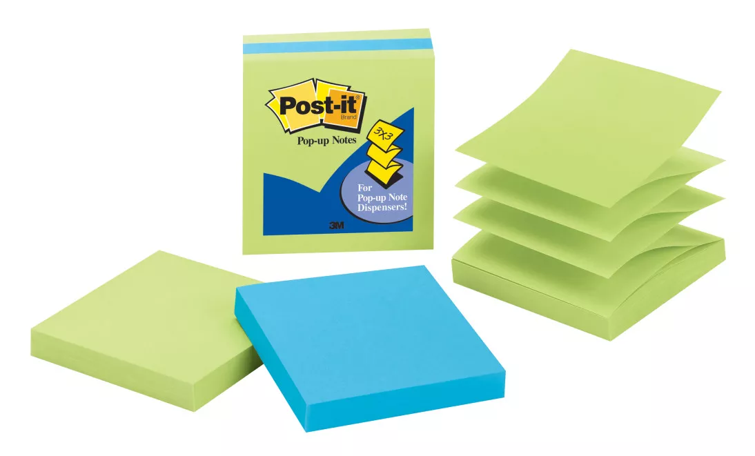 Post-it® Pop-up Notes 3301-3AU-LE, 3 in x 3 in (76 mm x 76 mm)
