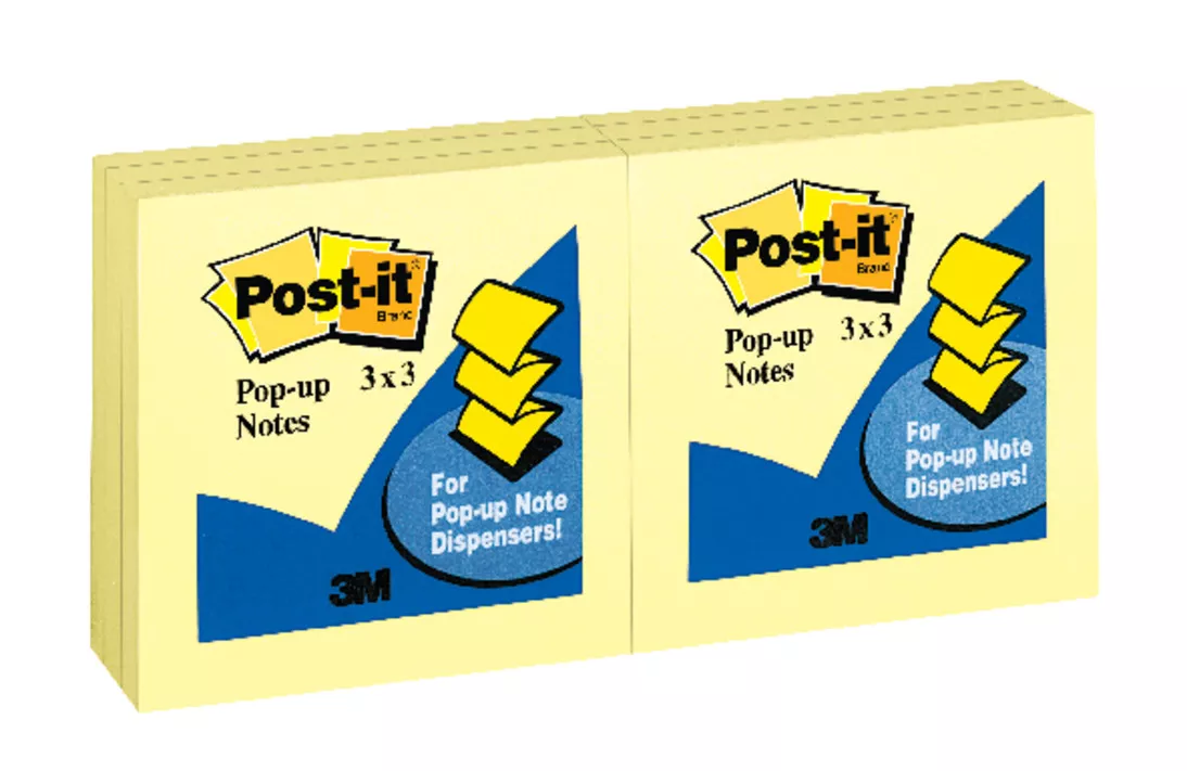 Post-it® Pop-up Dispenser Notes R330-YW, 3 in x 3 in, (7.62 cm x 7.62
cm) Canary Yellow