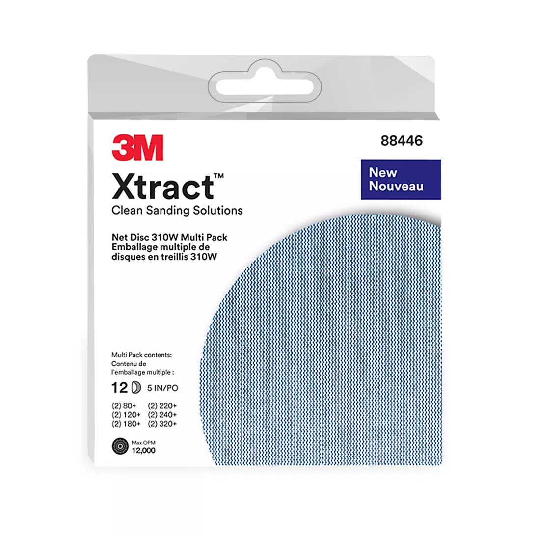 3M Xtract™ Net Disc 310W, 5 in x NH, 80+, 120+, 180+, 220+, 240+, 320+,
Multi-pack, 20 Packs/Case