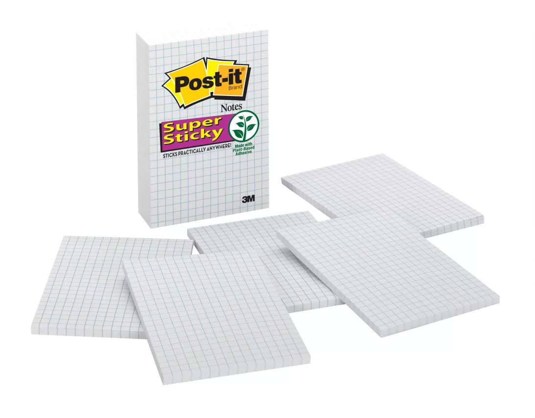 Post-it® Super Sticky Notes 660-SSGRID, 3.9 in x 5.8 in (99 mm x 147 mm)
Grid Pattern, 3 Pads/Pack